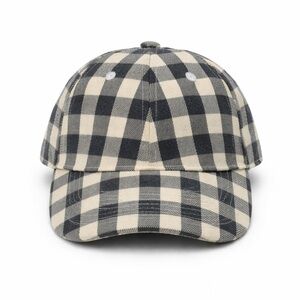 🧢 Cocus Pocus Gingham Plaid Baseball Cap – Black/Cream